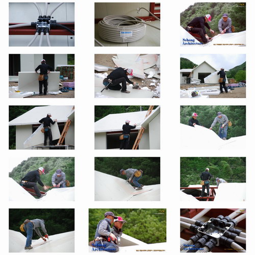 보은 경량철골조 조립식주택 신축공사 샌드위치판넬과 전기공사